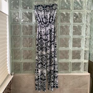 Espresso Wide Leg Black & Wide Strapless Jumpsuit